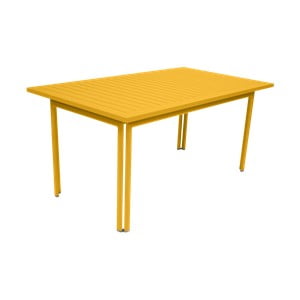 Žltý záhradný kovový jedálenský stôl Fermob Costa, 160 × 80 cm