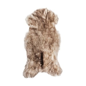 Krémovo-hnedá ovčia kožušina s dlhým vlasom British, 85 x 50 cm