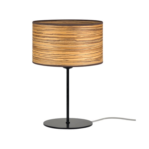 Hnedá stolová lampa z drevenej dyhy Bulb Attack Ocho S, ⌀ 25 cm