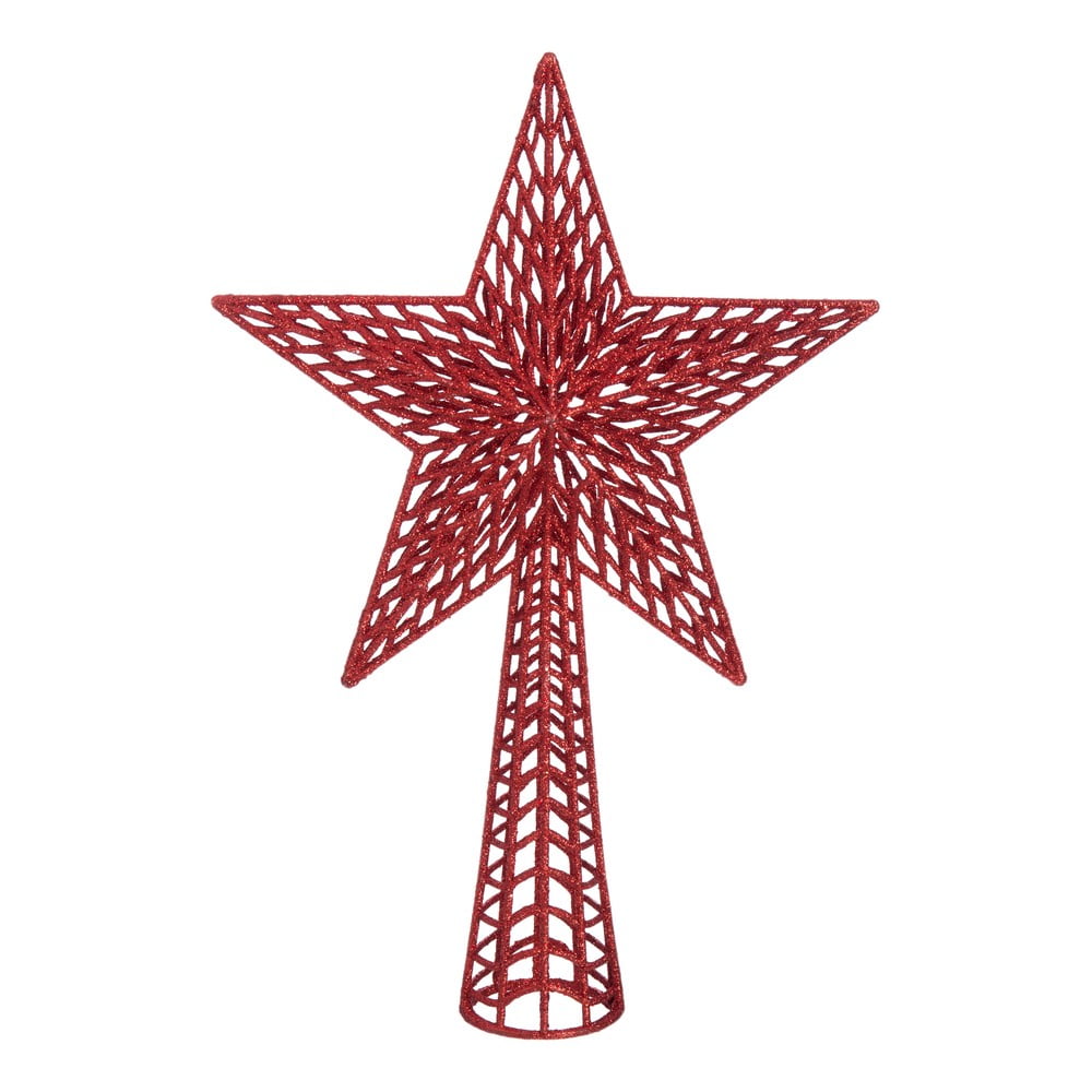 E-shop Červená vianočná špička na stromček Casa Selección, ø 25 cm
