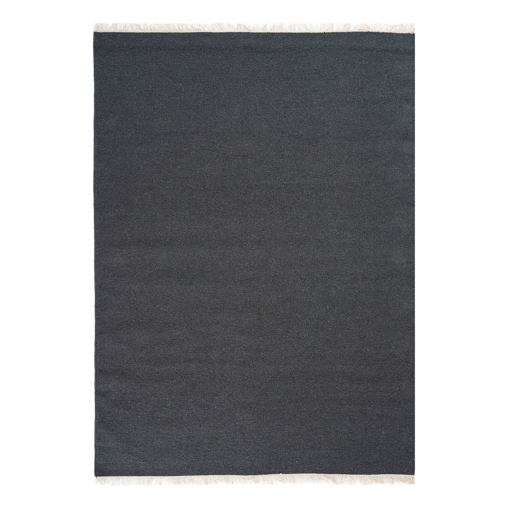 Tmavosivý ručne tkaný vlnený koberec Linie Design Sulo, 140 x 200 cm