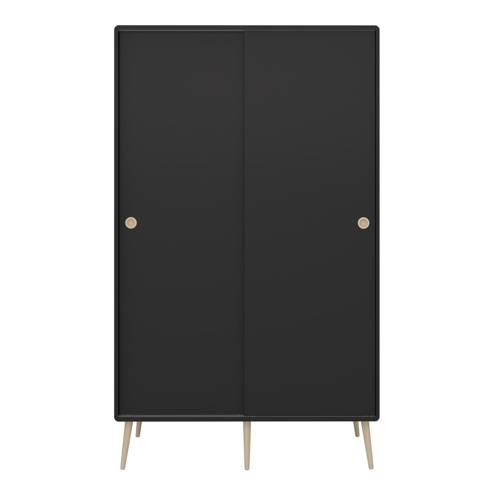 E-shop Čierna šatníková skriňa s posuvnými dverami 113x190 cm Softline - Tvilum