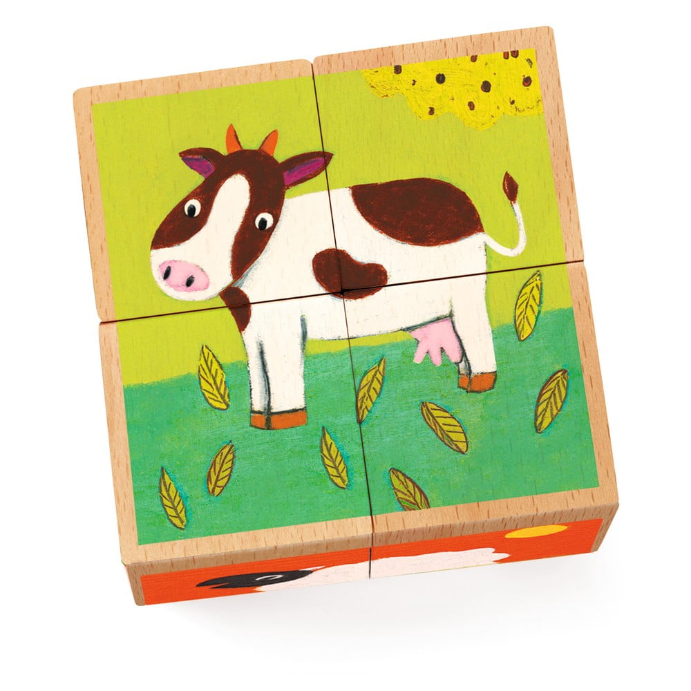 E-shop Detské drevené kocky s motívmi zvieratiek z farmy Djeco