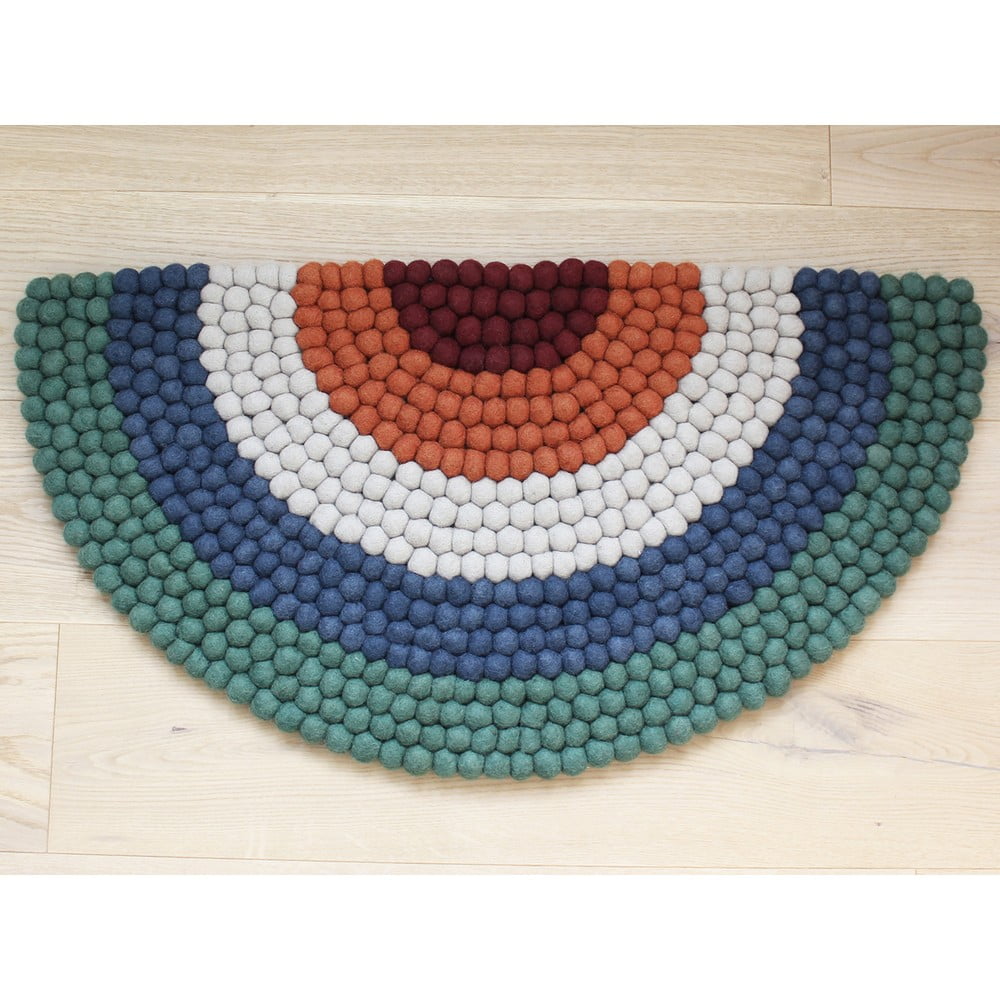 Obrázok Detský guľôčkový vlnený koberec Wooldot Ball rugs Rainbow Green