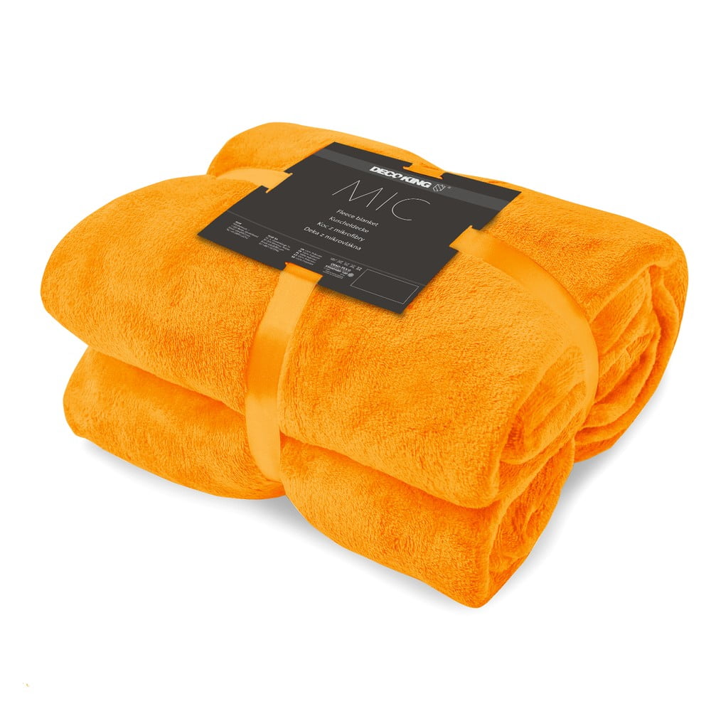 E-shop Oranžová deka z mikrovlákna DecoKing Mic, 220 x 240 cm