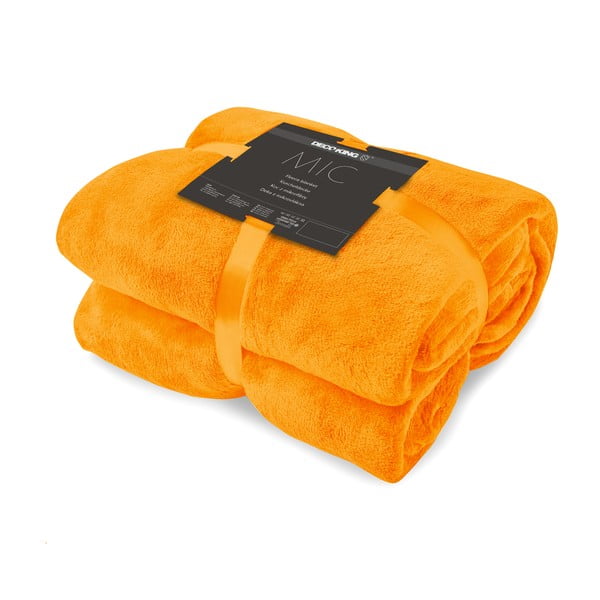 Oranžová deka z mikrovlákna DecoKing Mic, 160 x 210 cm
