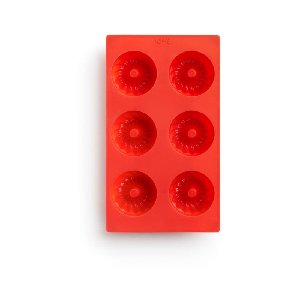 E-shop Červená silikónová forma na mini bábovky Lékué