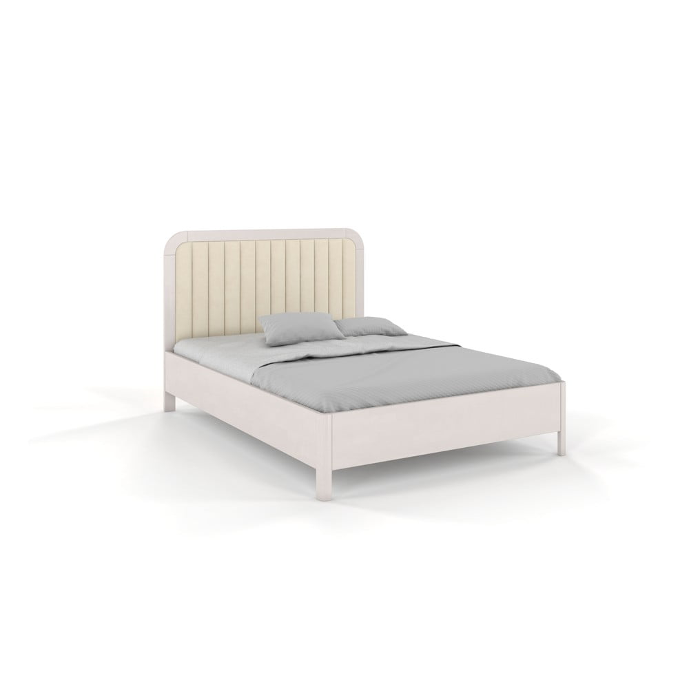 E-shop Biela dvojlôžková posteľ z bukového dreva Skandica Visby Modena, 140 x 200 cm