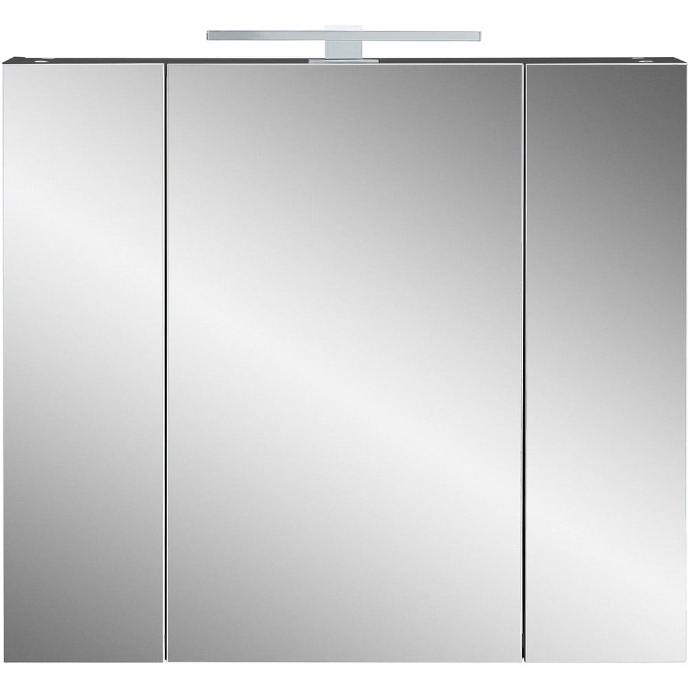 E-shop Tmavosivá kúpeľňová skrinka so zrkadlom 76x71 cm - Germania