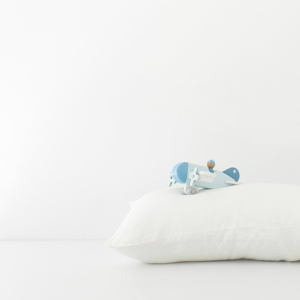 E-shop Detská biela ľanová obliečka na vankúš Linen Tales Nature, 40 x 45 cm