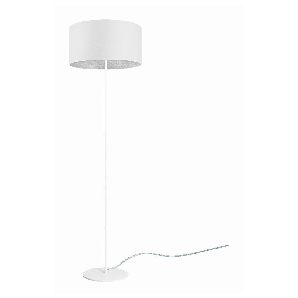 Obrázok Biela stojacia lampa s detailom v striebornej farbe Sotto Luce Mika, ⌀ 40 cm