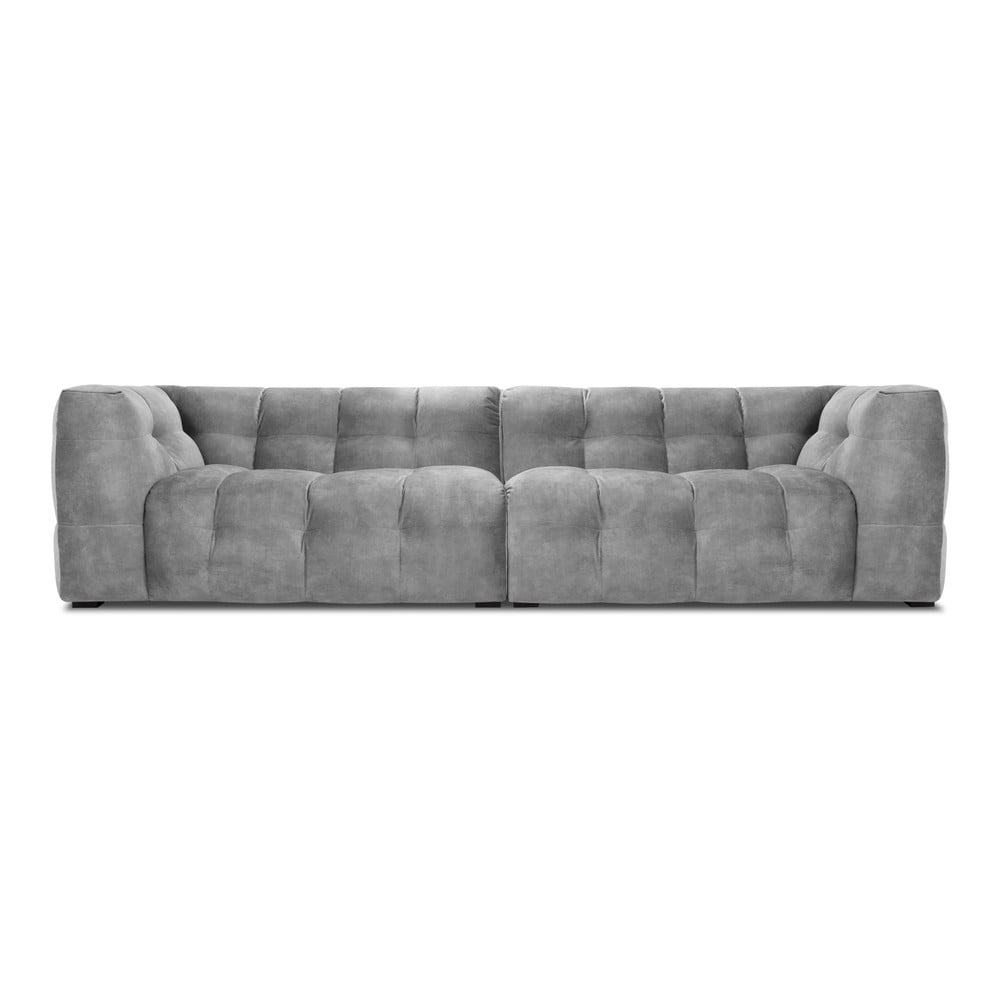Sivá zamatová pohovka Windsor & Co Sofas Vesta, 280 cm