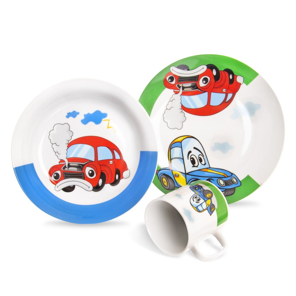E-shop 3-dielna detská porcelánová jedálenská súprava Orion Cars