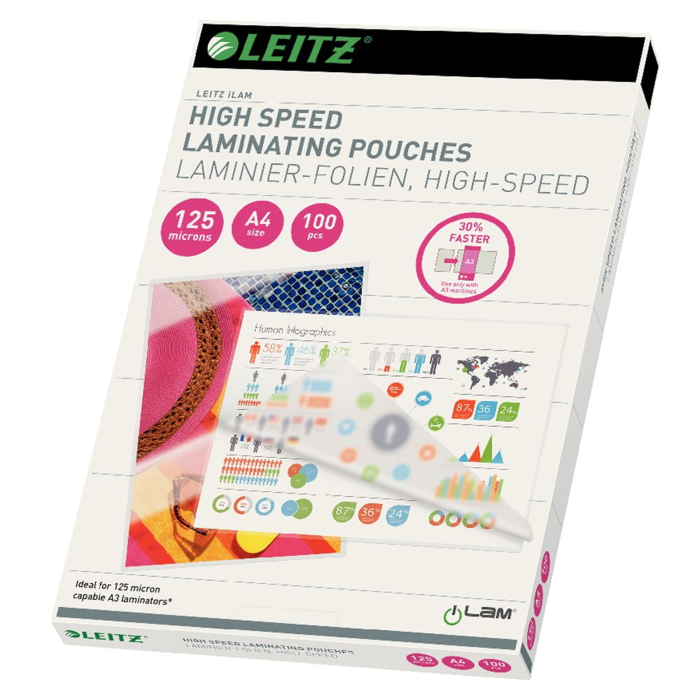 E-shop Súprava 100 laminovacích fólií Leitz, A4, 125 mic