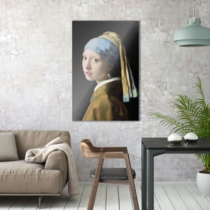 Sklenený obraz OrangeWallz Girl with a Pearl Earring, 76 x 114 cm