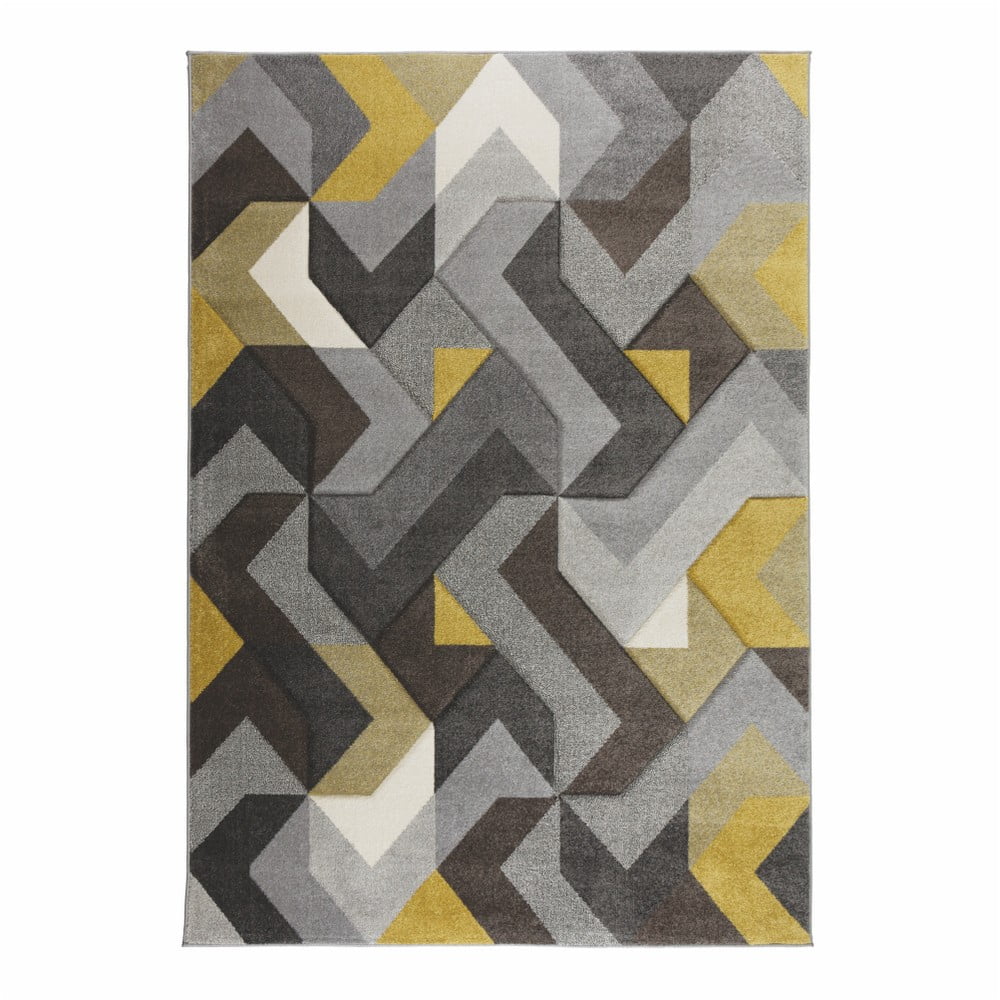 Obrázok Koberec Flair Rugs Aurora Grey Ochre, 160 × 230 cm