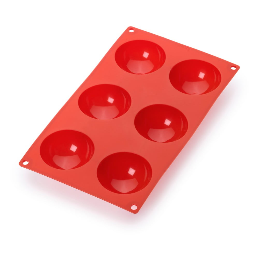 E-shop Červená silikónová forma na 6 mini dezertov Lékué