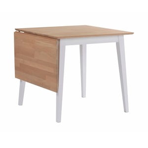 Prírodný sklápací dubový jedálenský stôl s bielymi nohami Folke Mimi, dĺžka 80-125 cm