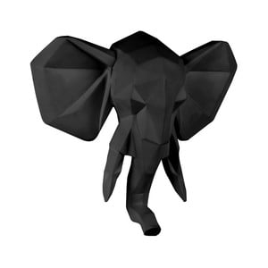 Matne čierny nástenný vešiak PT LIVING Origami Elephant