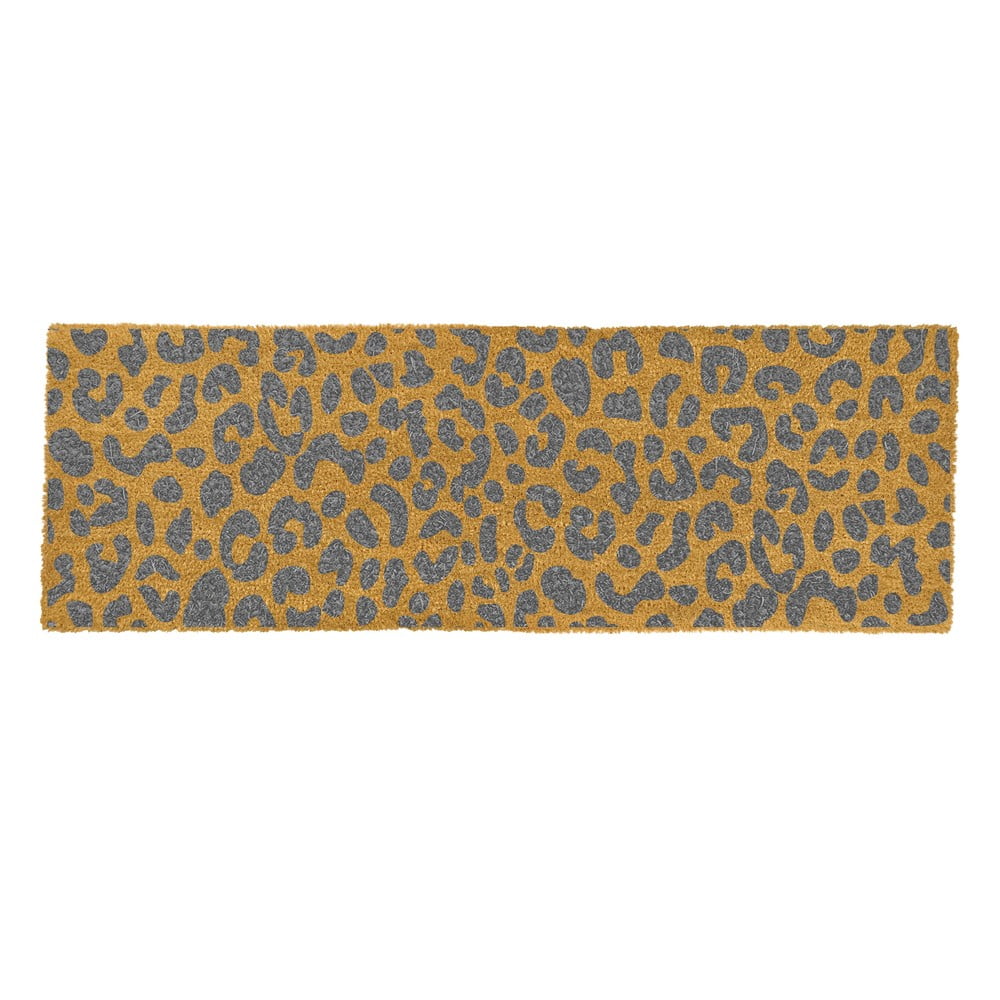 Obrázok Sivá rohožka z prírodného kokosového vlákna Artsy Doormats Leopard, 120 x 40 cm