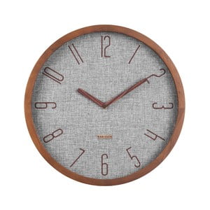 Sivé nástenné hodiny Karlsson Canvas, ø 35 cm