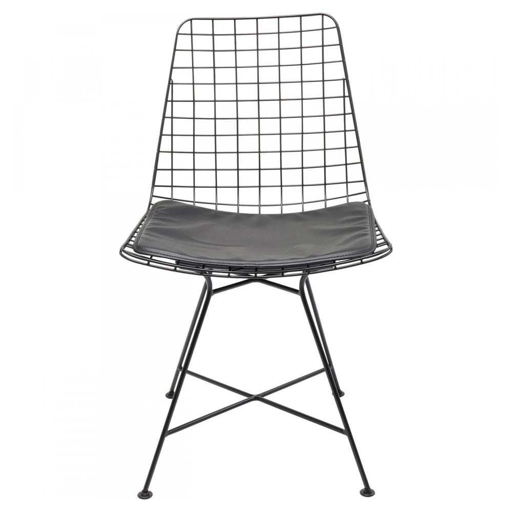 E-shop Čierna oceľová jedálenská stolička Kare Design Grid