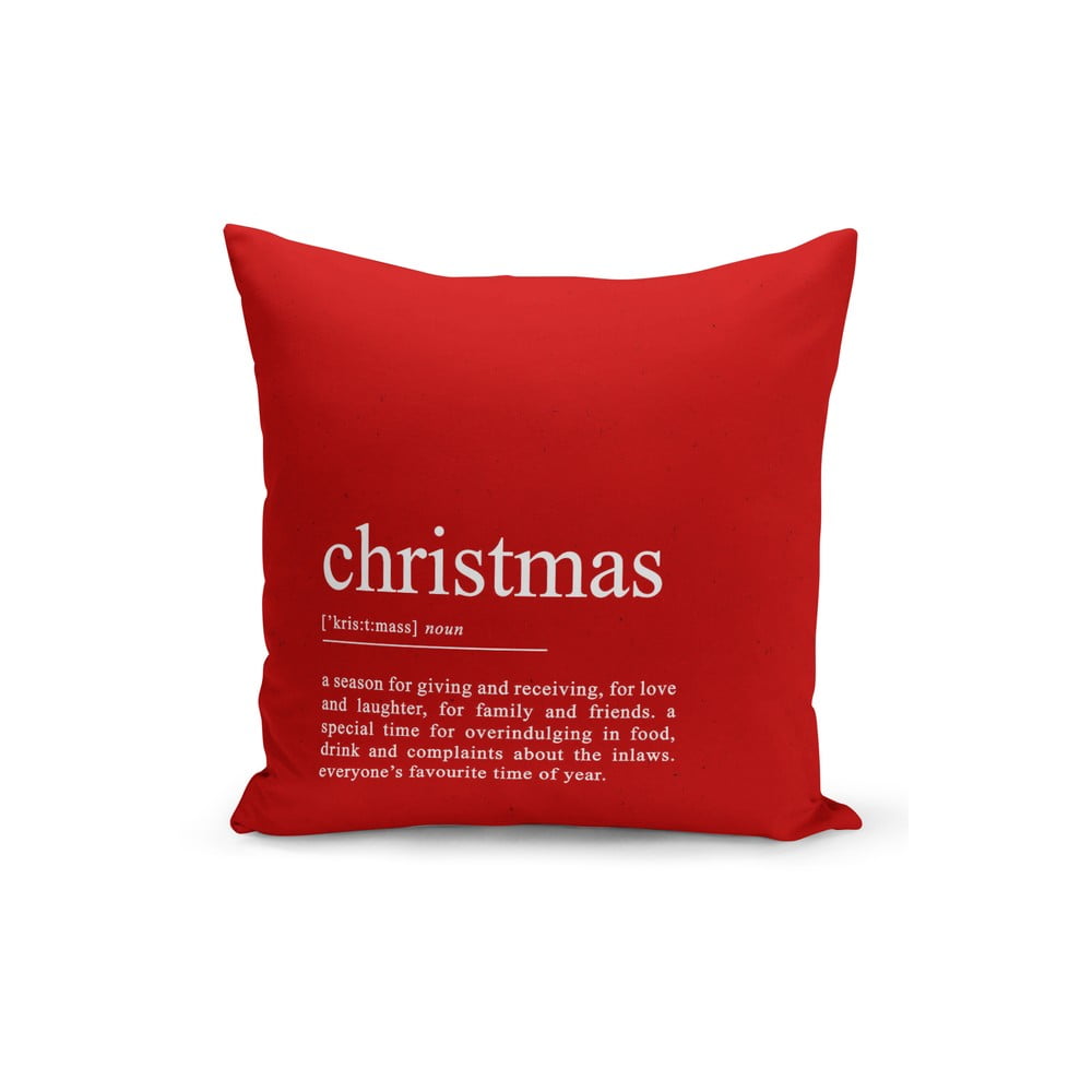 E-shop Červená vianočná dekoratívna obliečka na vankúš Kate Louise Christmas Noel, 43 x 43 cm