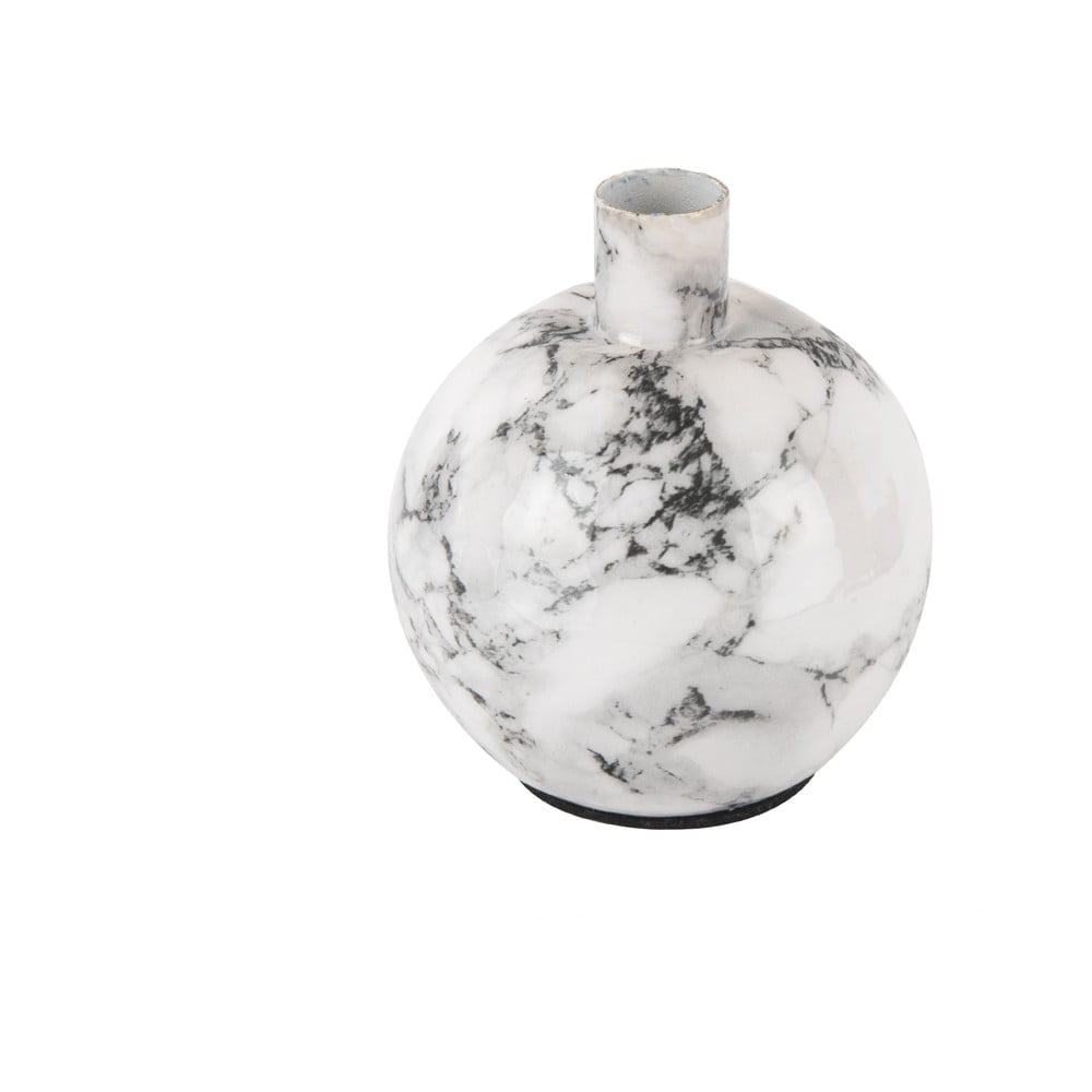 E-shop Bielo-čierny železný svietnik PT LIVING Marble, výška 10 cm