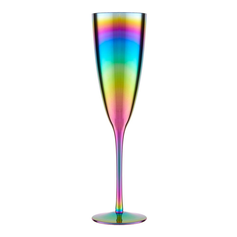 Obrázok Sada 4 pohárov na šampanské s dúhovým efektom Premier Housowares Rainbow, 290 ml