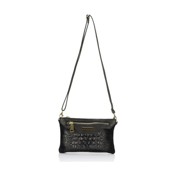 Čierna kožená kabelka Lisa Minardi Eleuterio