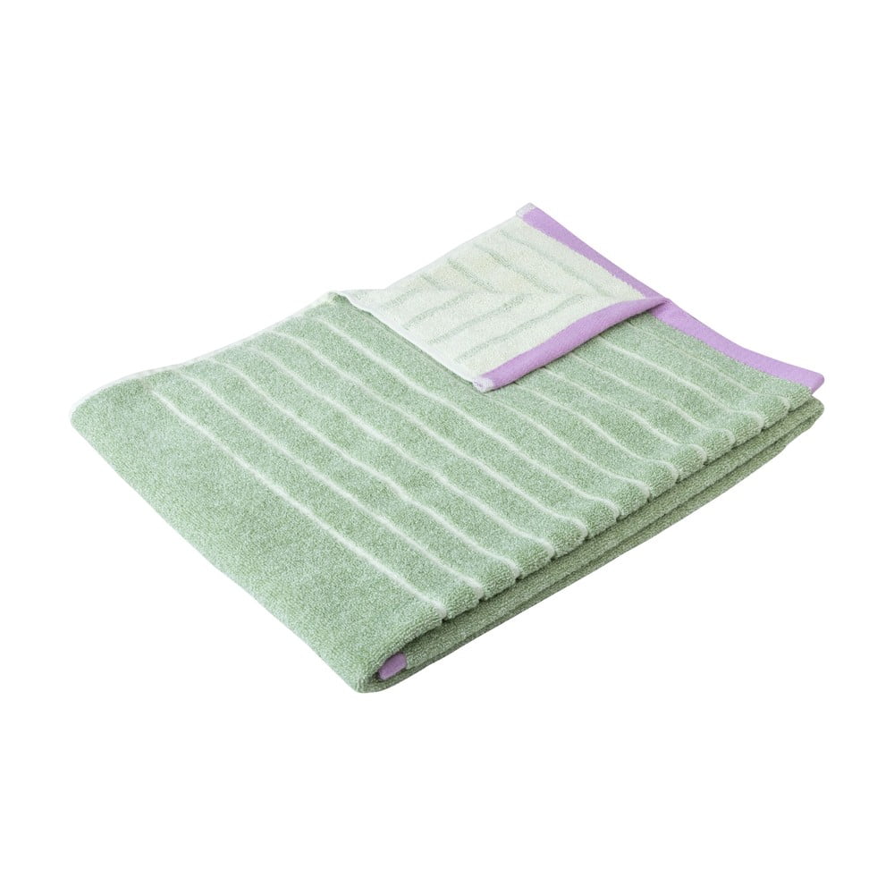 E-shop Zelený bavlnený uterák Hübsch Dora, 50 x 100 cm