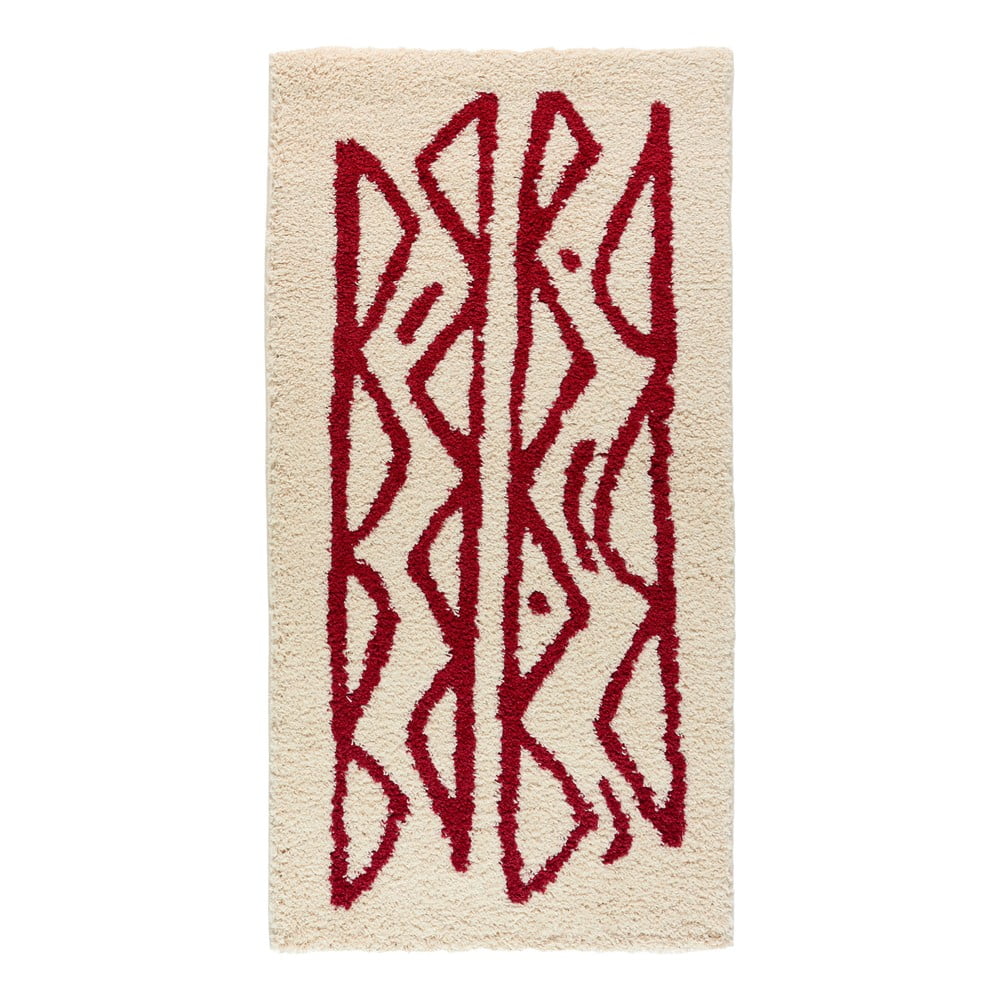 E-shop Krémovo-červený koberec Bonami Selection Morra, 80 x 150 cm