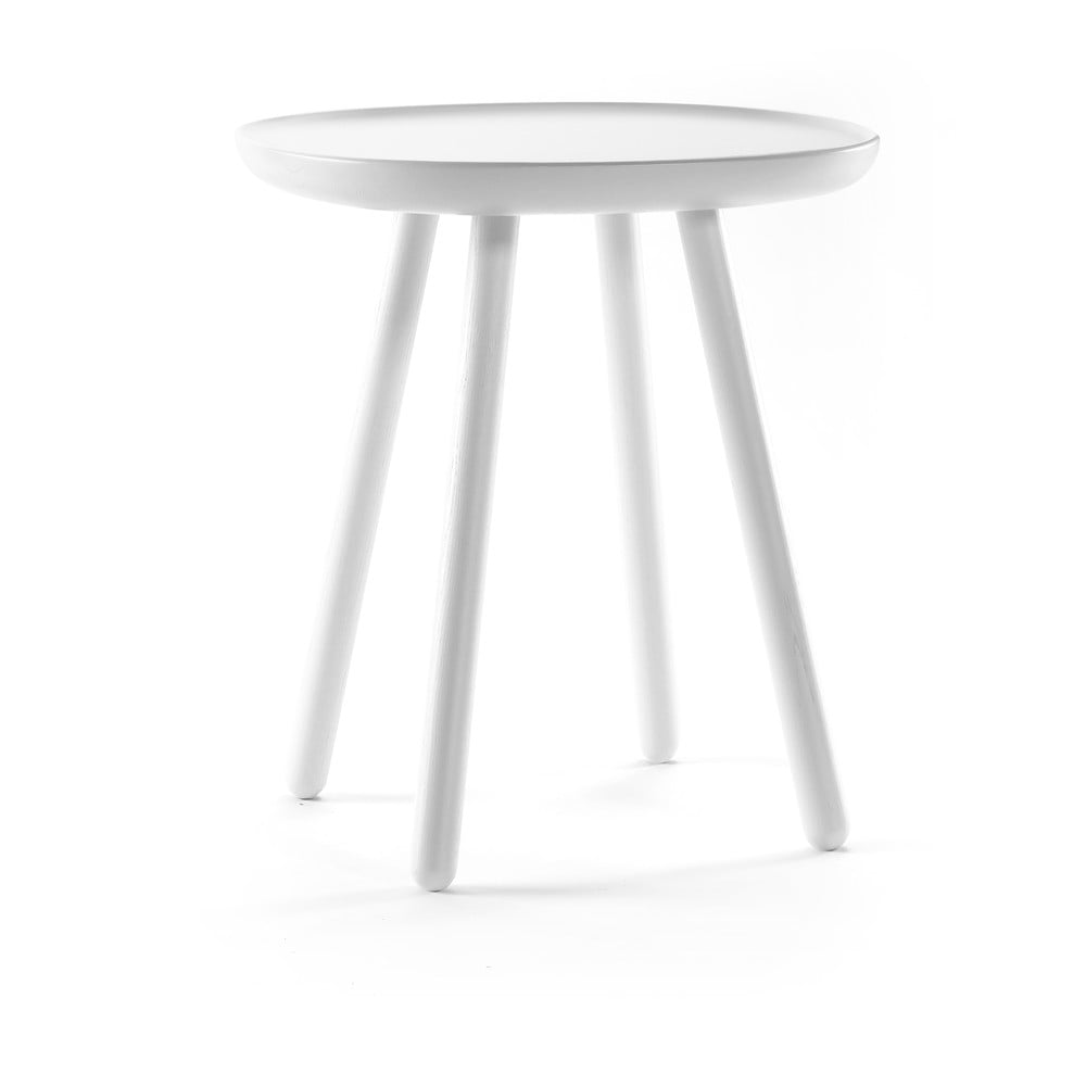 E-shop Biely odkladací stolík z masívu EMKO Naïve, ø 45 cm