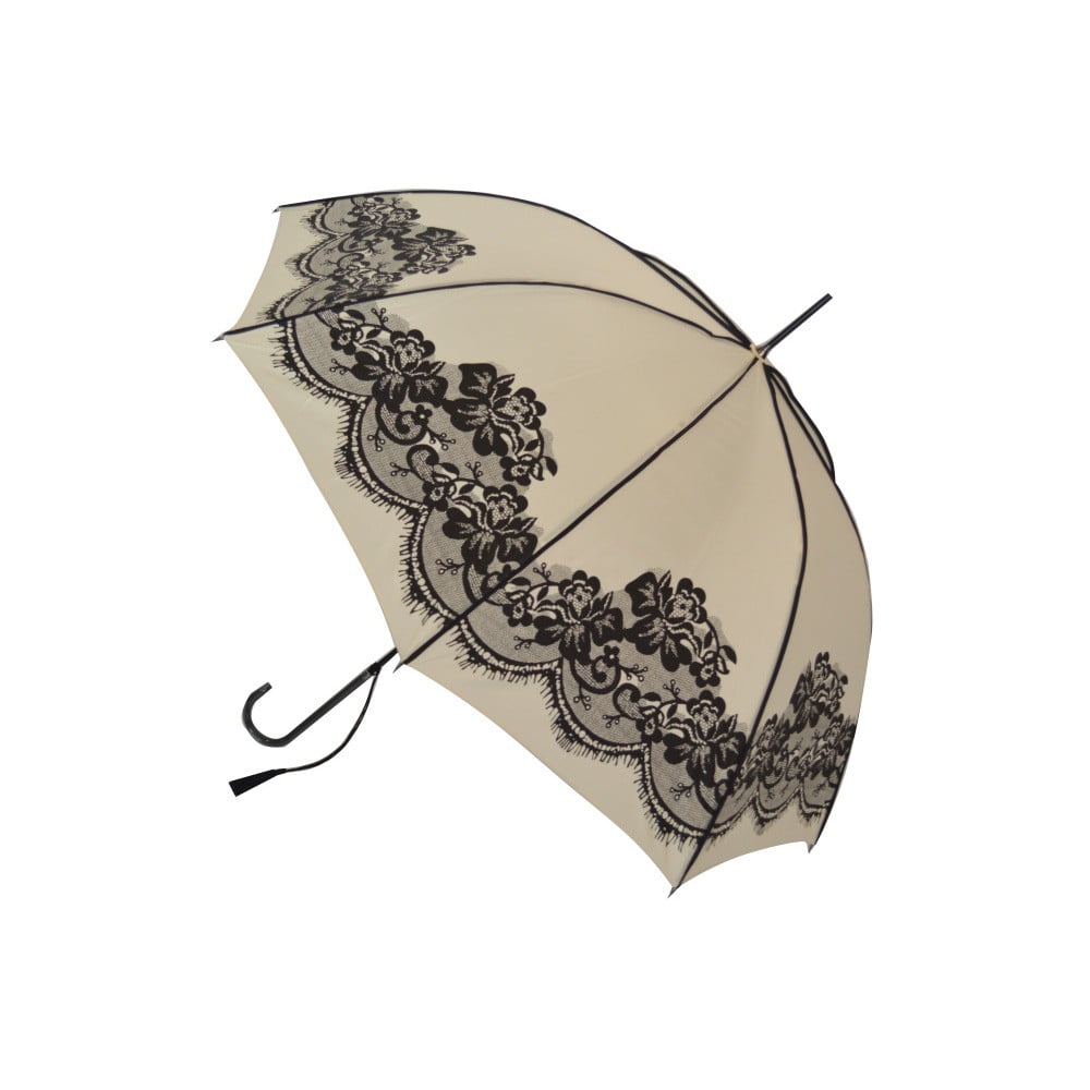 Béžový dáždnik Vintage, ⌀ 95 cm