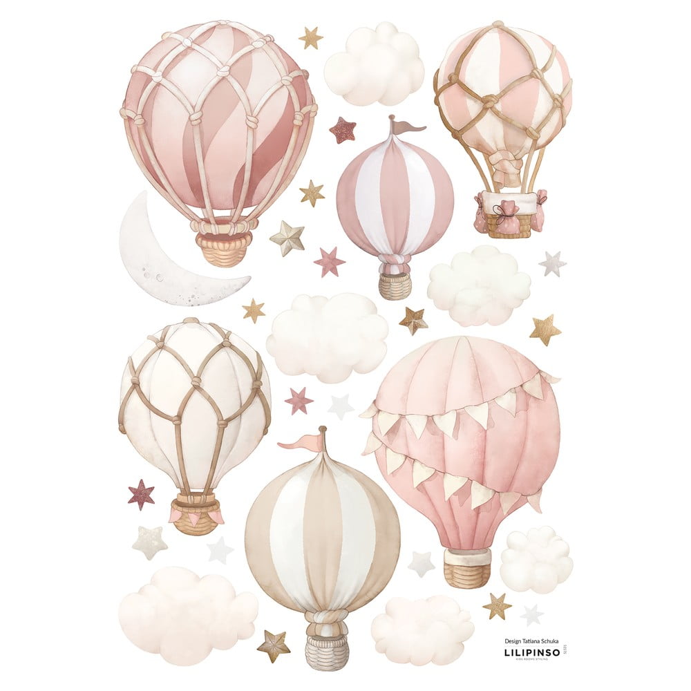 Hárok samolepiek 30x42 cm Little Hotair Balloons – Lilipinso