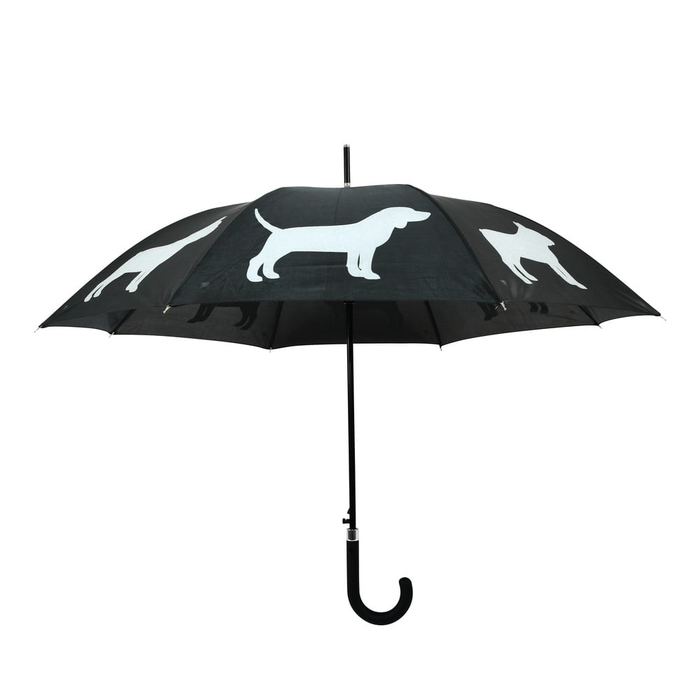 E-shop Čierno-biely Dáždnik s reflexnými prvkami Esschert Design Dog
