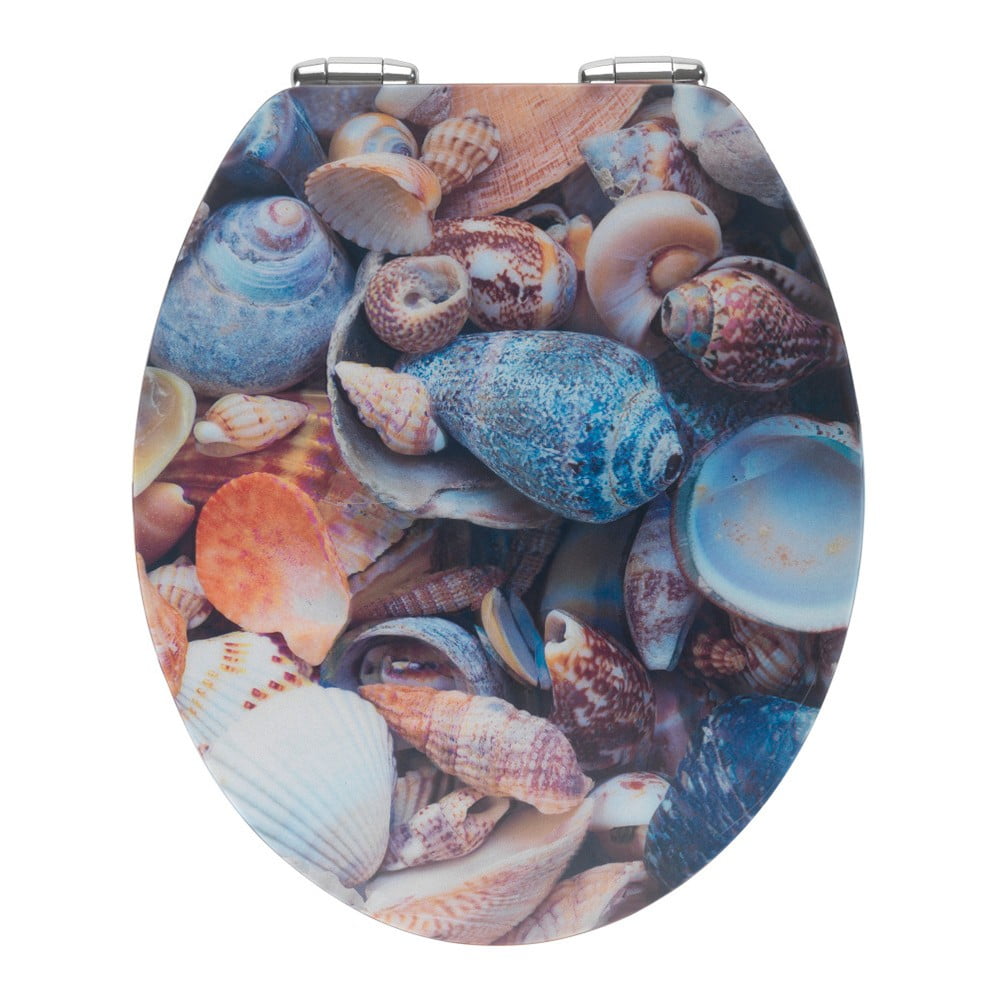 Obrázok WC sedadlo s 3D obrázkom a jednoduchým zatváraním Wenko Sea Shell, 44,5 x 38 cm