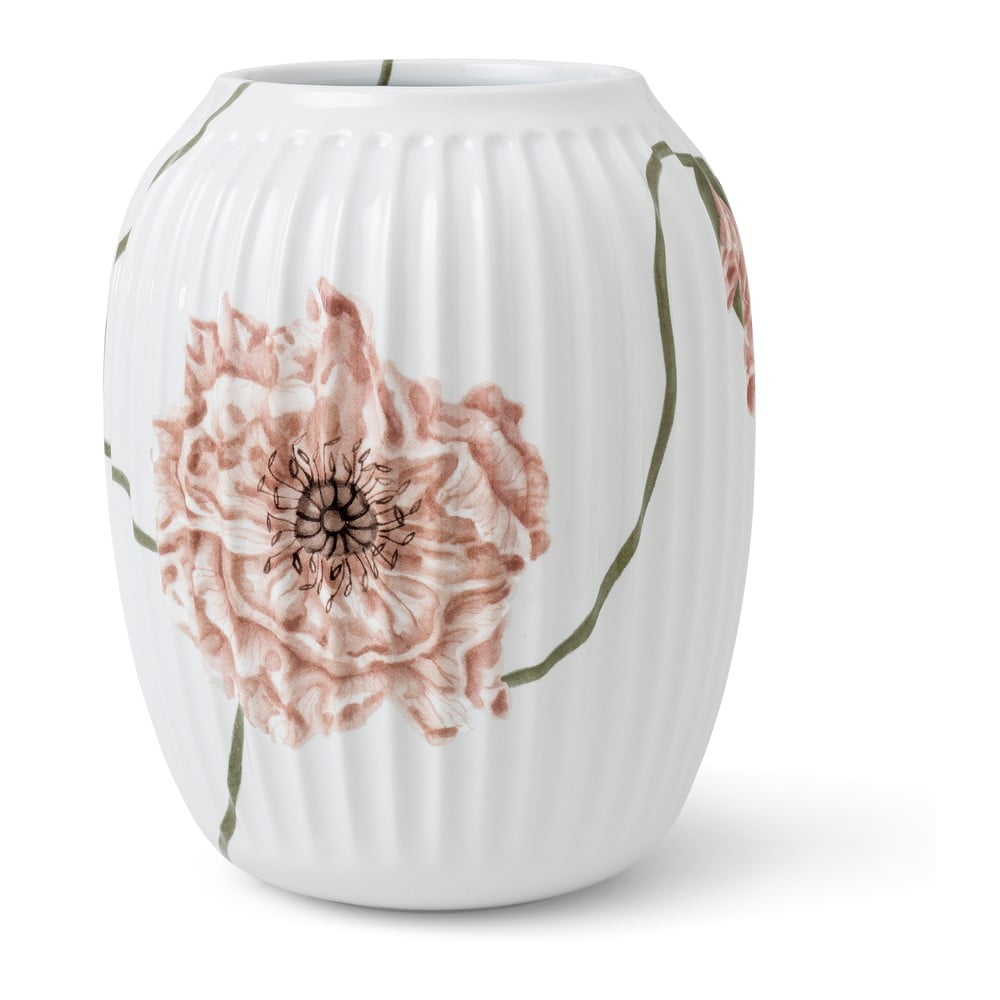 E-shop Biela porcelánová váza Kähler Design Poppy, výška 21 cm