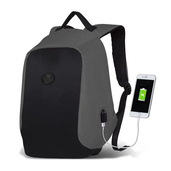 Čierno-sivý batoh s USB portom My Valice SECRET Smart Bag