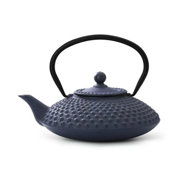 Modrá liatinová kanvica so sitkom na sypaný čaj Bredemeijer Xilin, 1,25 l