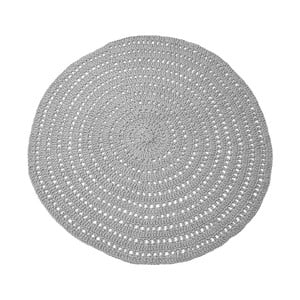 Sivý kruhový bavlnený koberec LABEL51 Knitted, ⌀ 150 cm