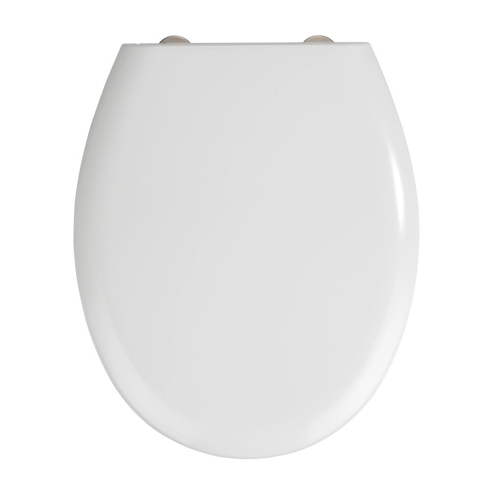E-shop Biele WC sedadlo s jednoduchým zatváraním Wenko Rieti, 44,5 x 37 cm