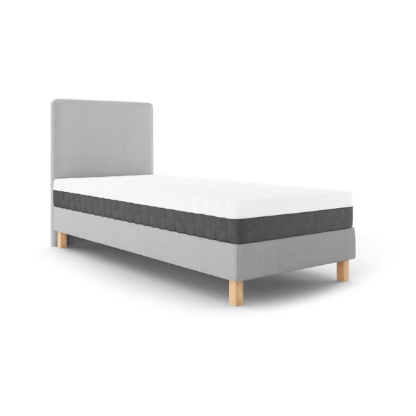 Svetlosivá jednolôžková posteľ Mazzini Beds Lotus, 90 x 200 cm