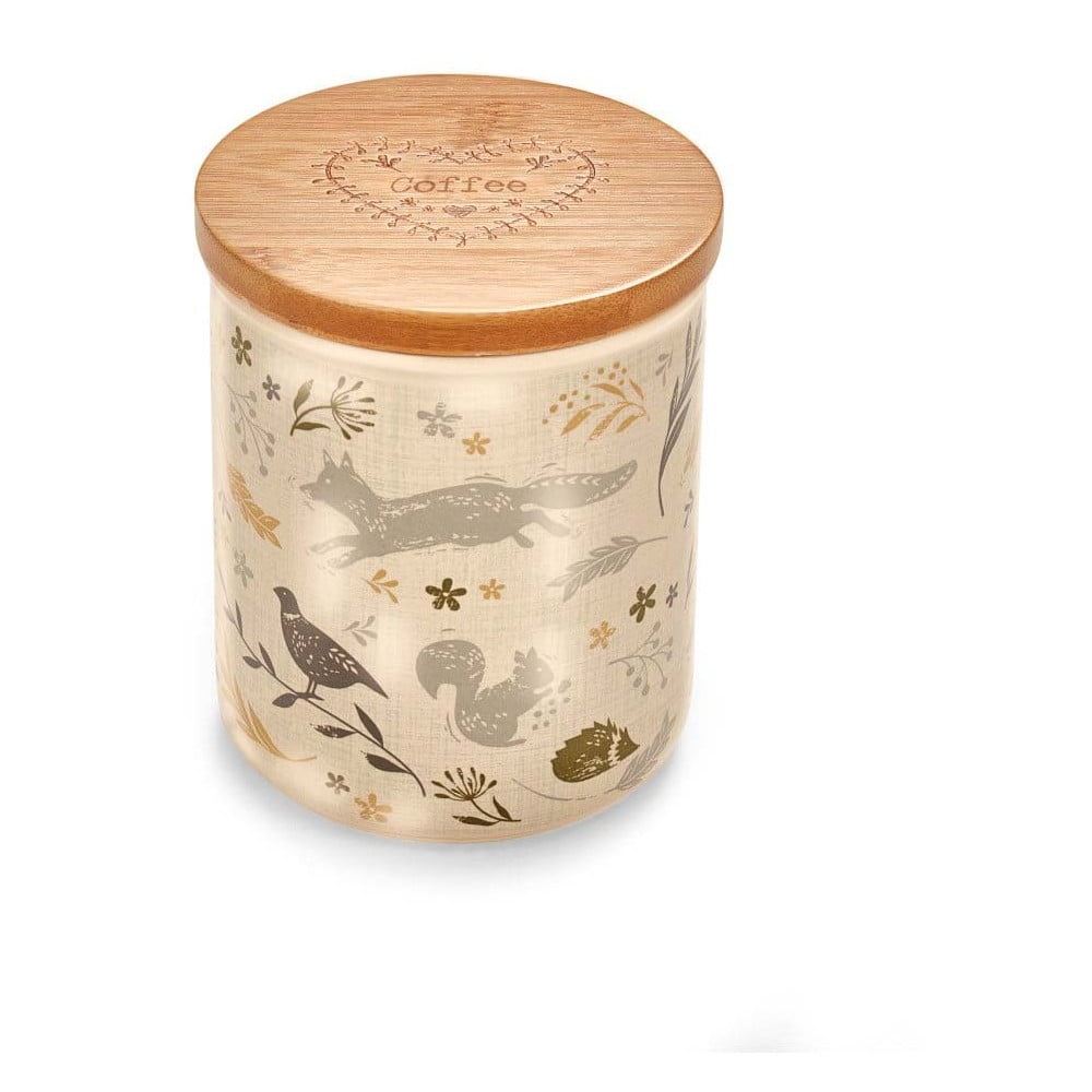 E-shop Keramická dóza na kávu s bambusovým vekom Cooksmart ® Woodland, 500 ml