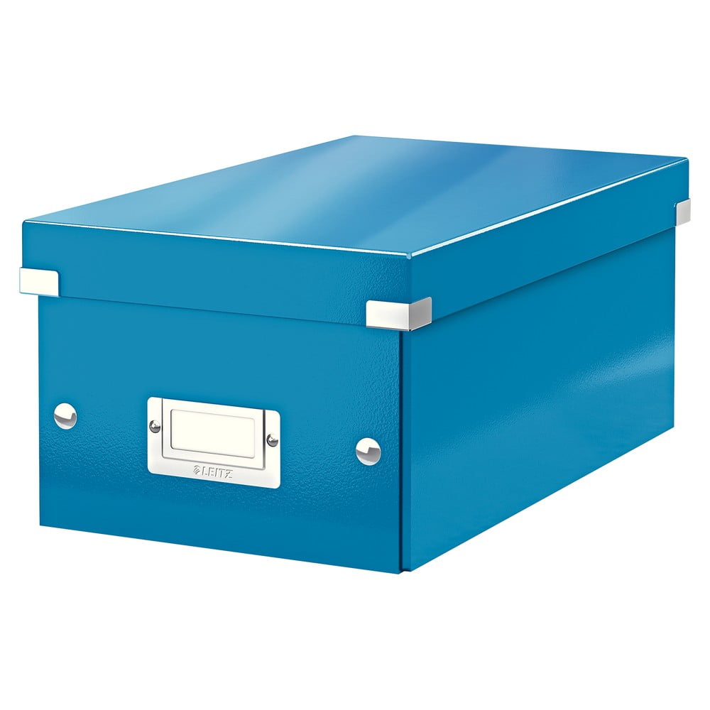 Modrá úložná škatuľa s vekom Leitz DVD Disc, dĺžka 35 cm