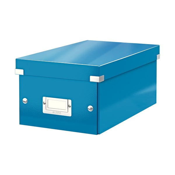 Modrá úložná škatuľa s vekom Leitz DVD Disc, dĺžka 35 cm