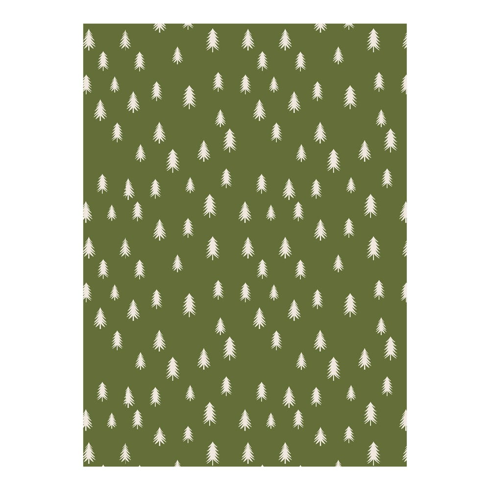E-shop 5 hárkov zeleného baliaceho papiera eleanor stuart Christmas Trees, 50 x 70 cm