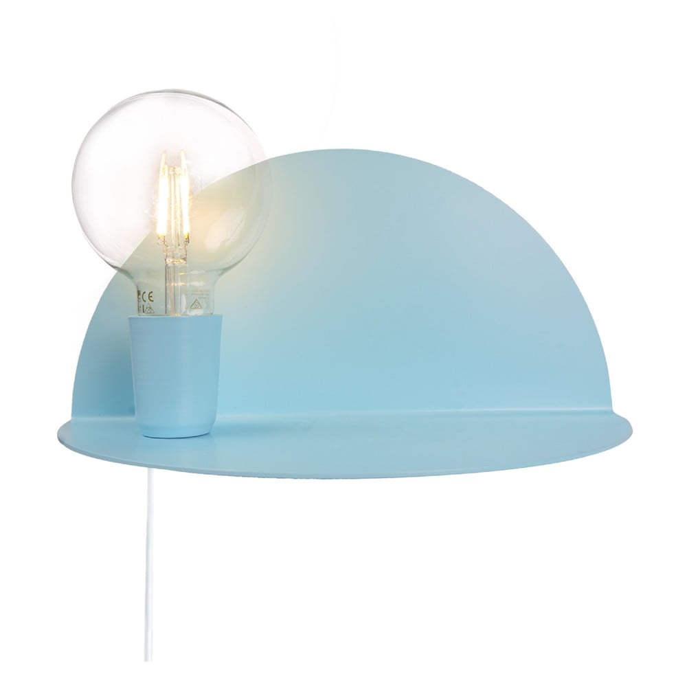 E-shop Modré nástenné svietidlo s poličkou Homemania Decor Shelfie