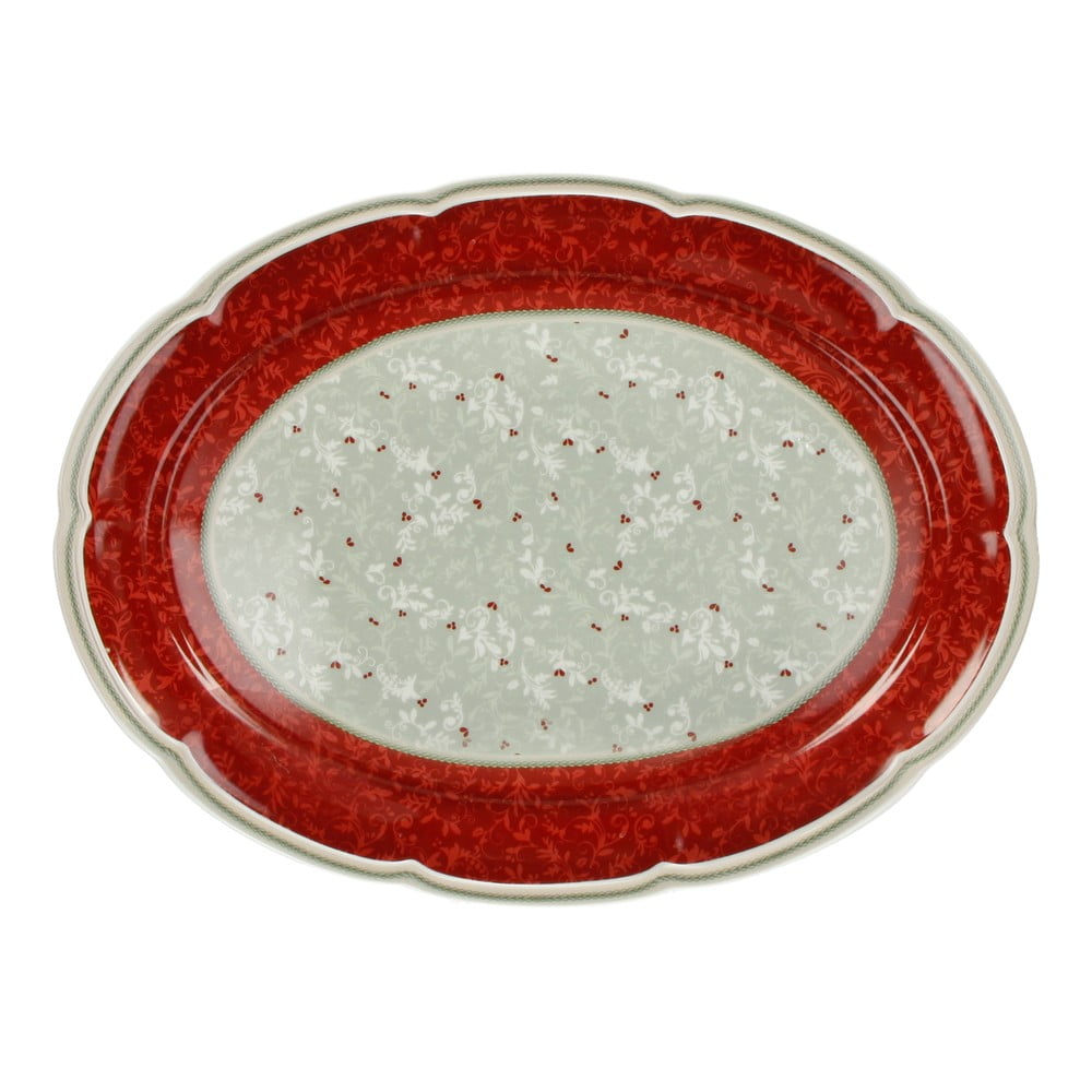 E-shop Porcelánový tanier s vianočným motívom Brandani Connubio, dĺžka 40 cm