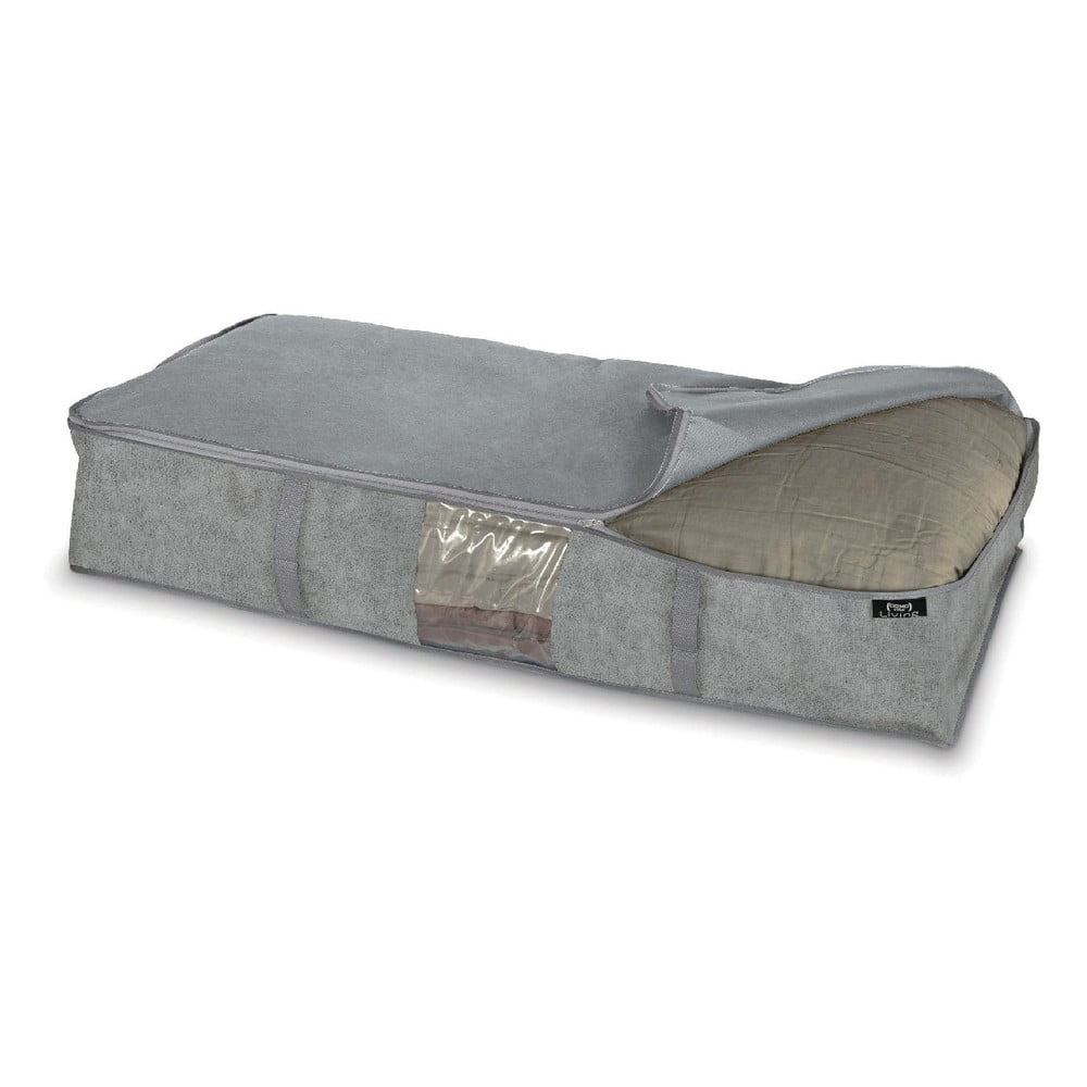 E-shop Sivý úložný box pod postel Domopak Stone, 95 x 45 cm